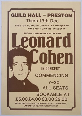 Lot 116 - LEONARD COHEN - ORIGINAL 1973 HANDBILL.