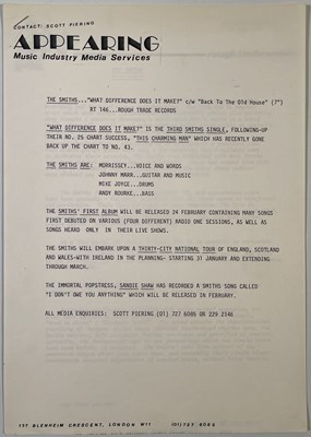 Lot 136 - WHAT DIFFERENCE DOES IT MAKE? - 1984 PRESS RELEASE