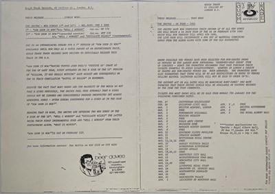 Lot 149 - THE SMITHS - HOW SOON IS NOW? / UK TOUR - 1985 PRESS RELEASE