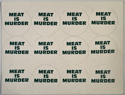 Lot 8 - THE SMITHS - MEAT IS MURDER - SHEET OF PROMOTIONAL STICKERS.