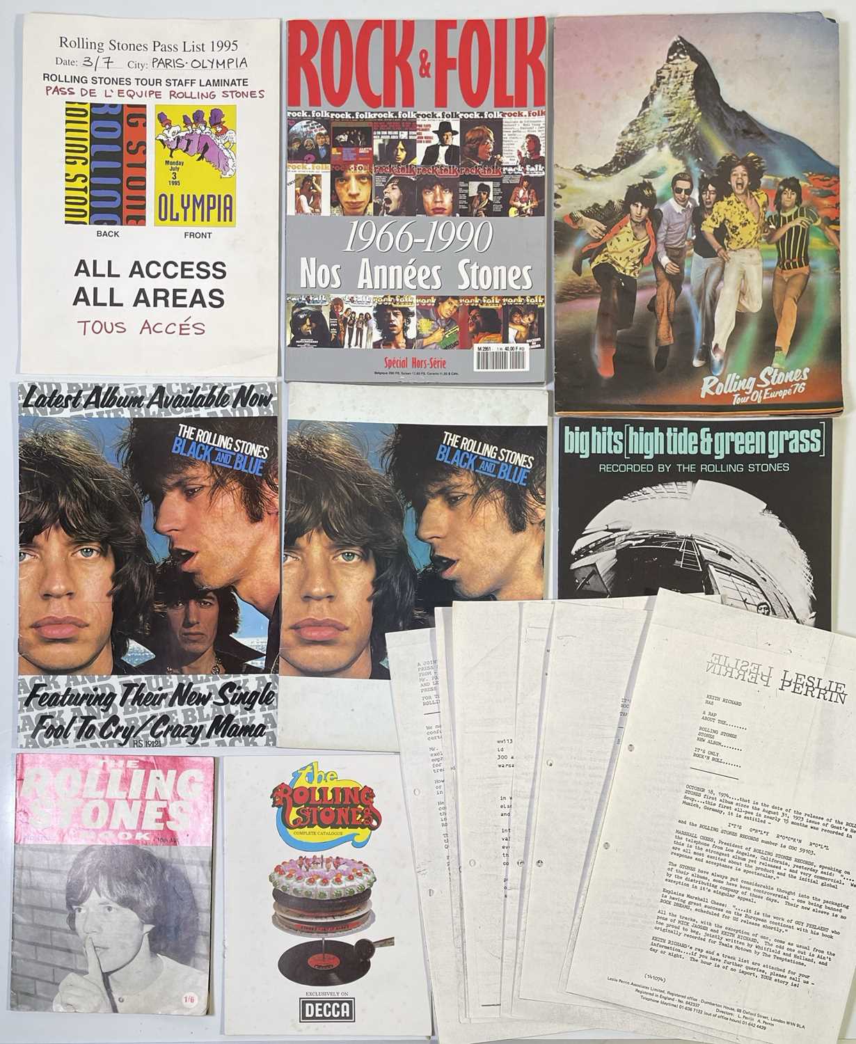 Lot 407 - THE ROLLING STONES - MEMORABILIA COLLECTION INC PROGRAMMES.