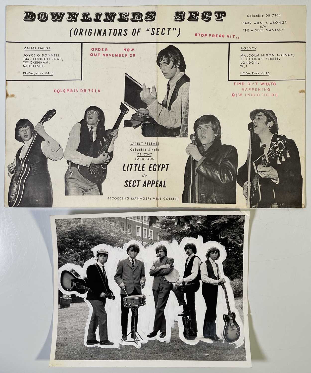 Lot 381 - DOWNLINERS SECT - ORIGINAL PRESS BOOKLET AND PHOTO.