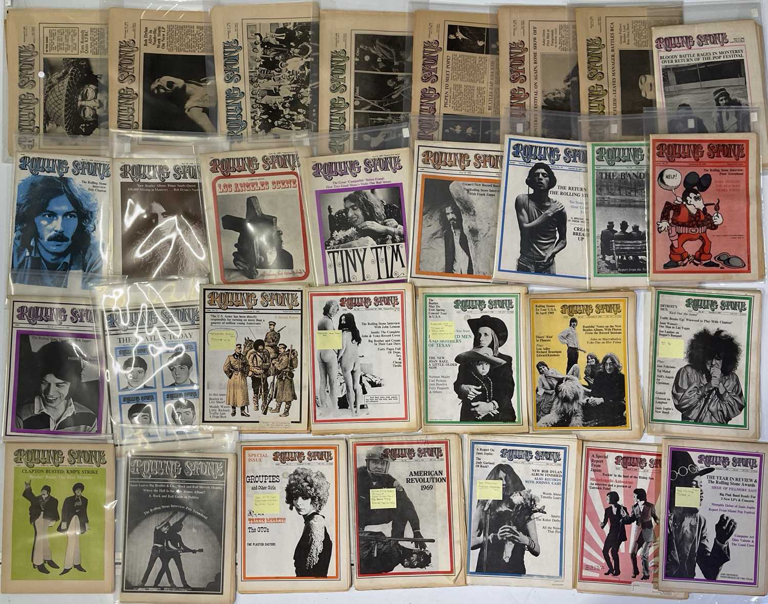 Lot 396 - ROLLING STONE MAGAZINE - RUN OF ISSUES INCLUDING #1.