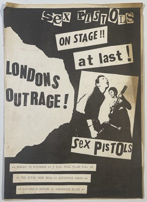 Lot 560 - THE SEX PISTOLS - AN ORIGINAL HANDBILL FOR THE NOTRE DAME HALL, 1976.