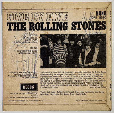 Lot 370 - THE ROLLING STONES - FIVE BY FIVE SIGNED 7" SLEEVE.