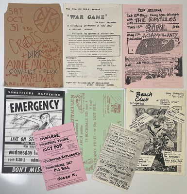 Lot 539 - PUNK INTEREST - ORIGINAL MANCHESTER HANDBILLS INC CRASS / IGGY POP.