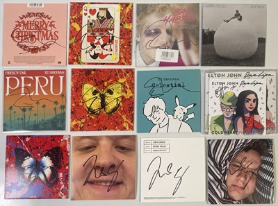 Lot 270 - ROCK AND POP AUTOGRAPH COLLECTION - ELTON JOHN / MULTIPLE SIGNED ED SHEERAN / LEWIS CAPALDI.