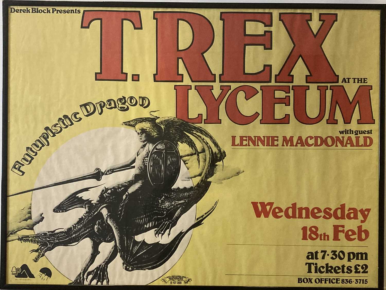 Lot 319 - T-REX 1976 LONDON LYCEUM POSTER.