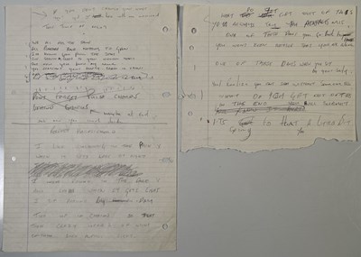 Lot 491 - NEW ORDER - HANDWRITTEN LYRICS FOR LOW-LIFE SONGS INC THIS TIME OF NIGHT.