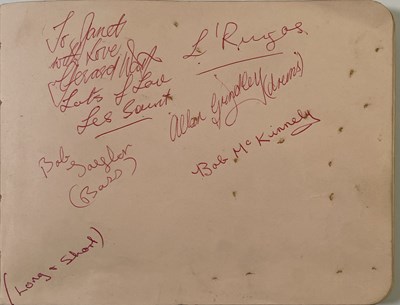Lot 241 - THE BEATLES - AUTOGRAPH BOOK WITH RINGO STARR AND GEORGE HARRISON AUTOGRAPHS.