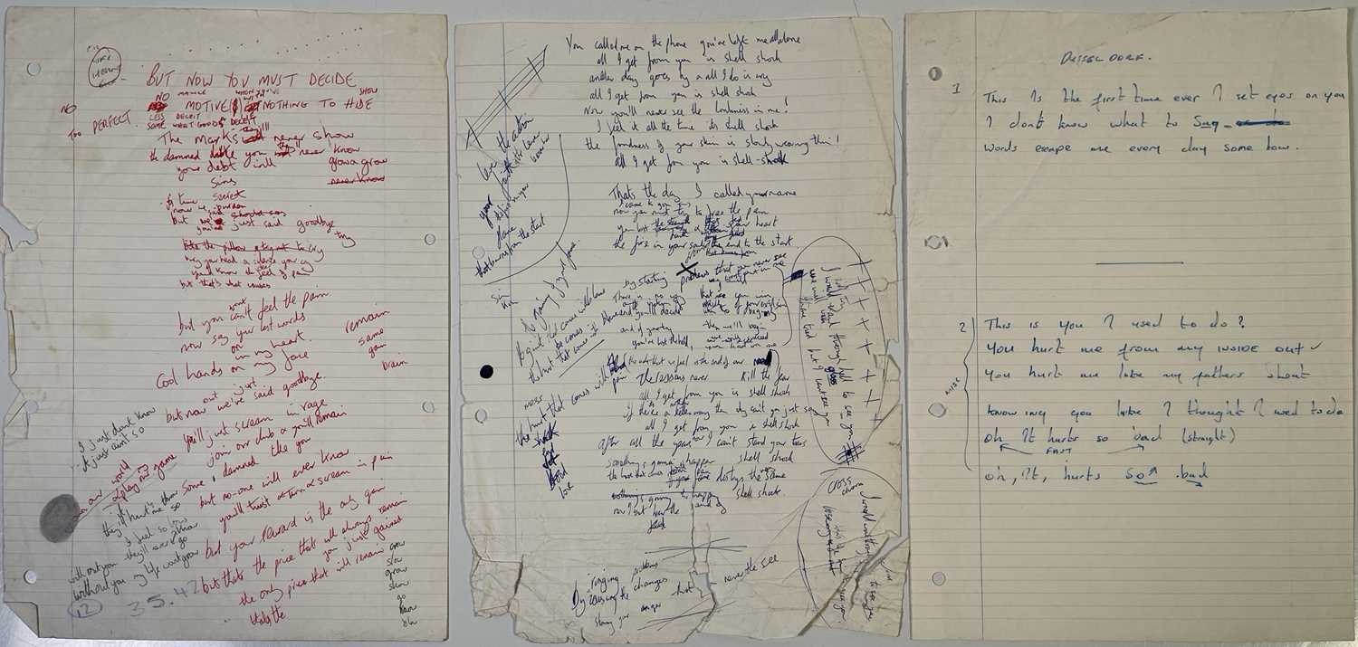 Lot 494 - NEW ORDER - LOW-LIFE - HANDWRITTEN LYRICS