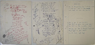 Lot 494 - NEW ORDER - LOW-LIFE - HANDWRITTEN LYRICS COLLECTION.