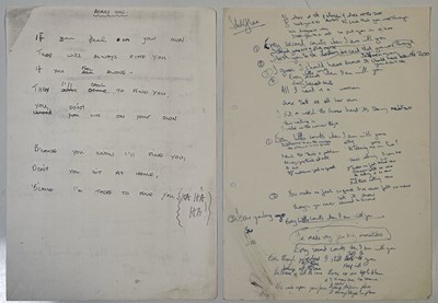 Lot 495 - NEW ORDER - BROTHERHOOD - HANDWRITTEN LYRIC COLLECTION.