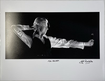 Lot 569 - DAVID BOWIE - JOHN ROWLANDS SIGNED ARCHER PRINT.