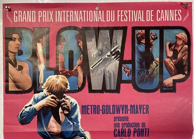 Lot 90 - ANTONIONI - BLOW UP (1967) - 1969 FRENCH CINEMA RELEASE POSTER.