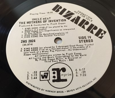 Lot 71 - FRANK ZAPPA/THE MOTHERS OF INVENTION - UNCLE MEAT LP (ORIGINAL US PROMO - BIZARE/REPRISE 2MS 2024)
