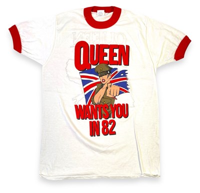 Lot 433 - QUEEN - ORIGINAL 'WANTS YOU' 1982 TOUR T-SHIRT.