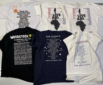 Lot 335 - CONCERT / FESTIVAL T-SHIRTS INC TWO ORIGINAL LIVE AID T-SHIRTS.