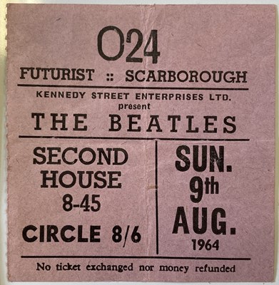Lot 149 - THE BEATLES SCARBOROUGH PROGRAMME AND TICKETS.