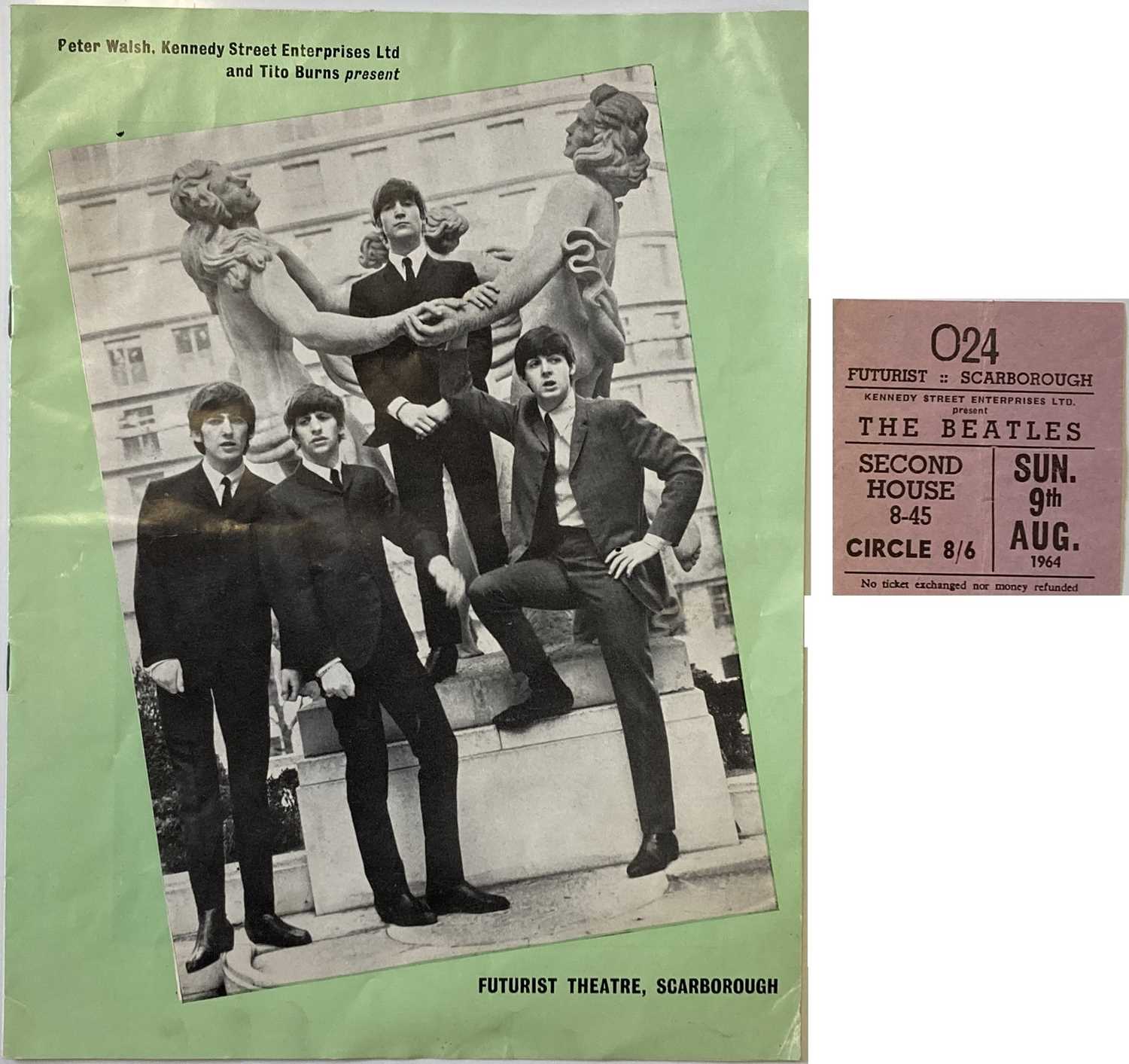 Lot 149 - THE BEATLES SCARBOROUGH PROGRAMME AND TICKETS.