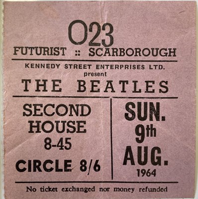 Lot 149B - THE BEATLES SCARBOROUGH 1964 TICKET