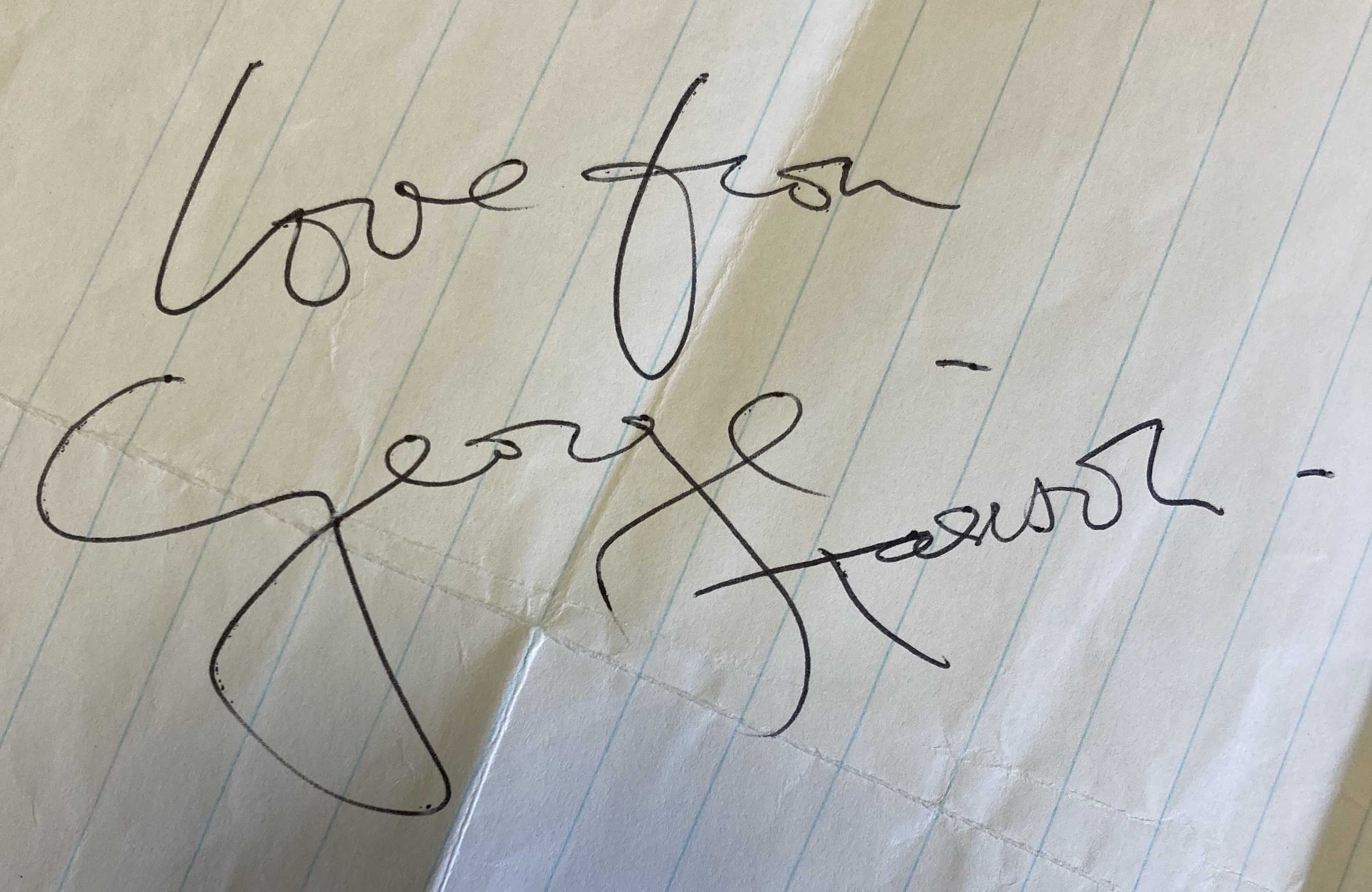 Lot 171 HARRISON AUTOGRAPH.