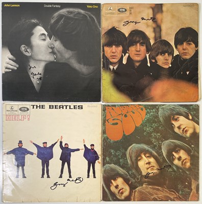 Lot 394 - THE BEATLES - GEORGE MARTIN / YOKO ONO SIGNED LPS.