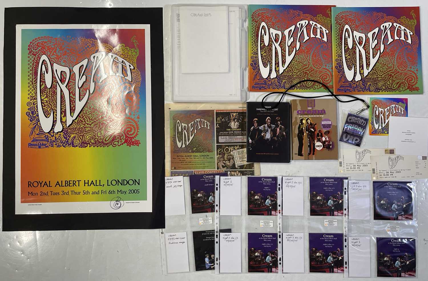 Lot 33 - CREAM - ROYAL ALBERT HALL MEMORABILIA AND LIMITED EDITION POSTER.