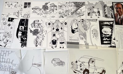Lot 400 - ERIC CLAPTON INTEREST - ORIGINAL DESIGNS AND HAND DRAWN ART FOR ROGER FORRESTER CHRISTMAS CARDS.