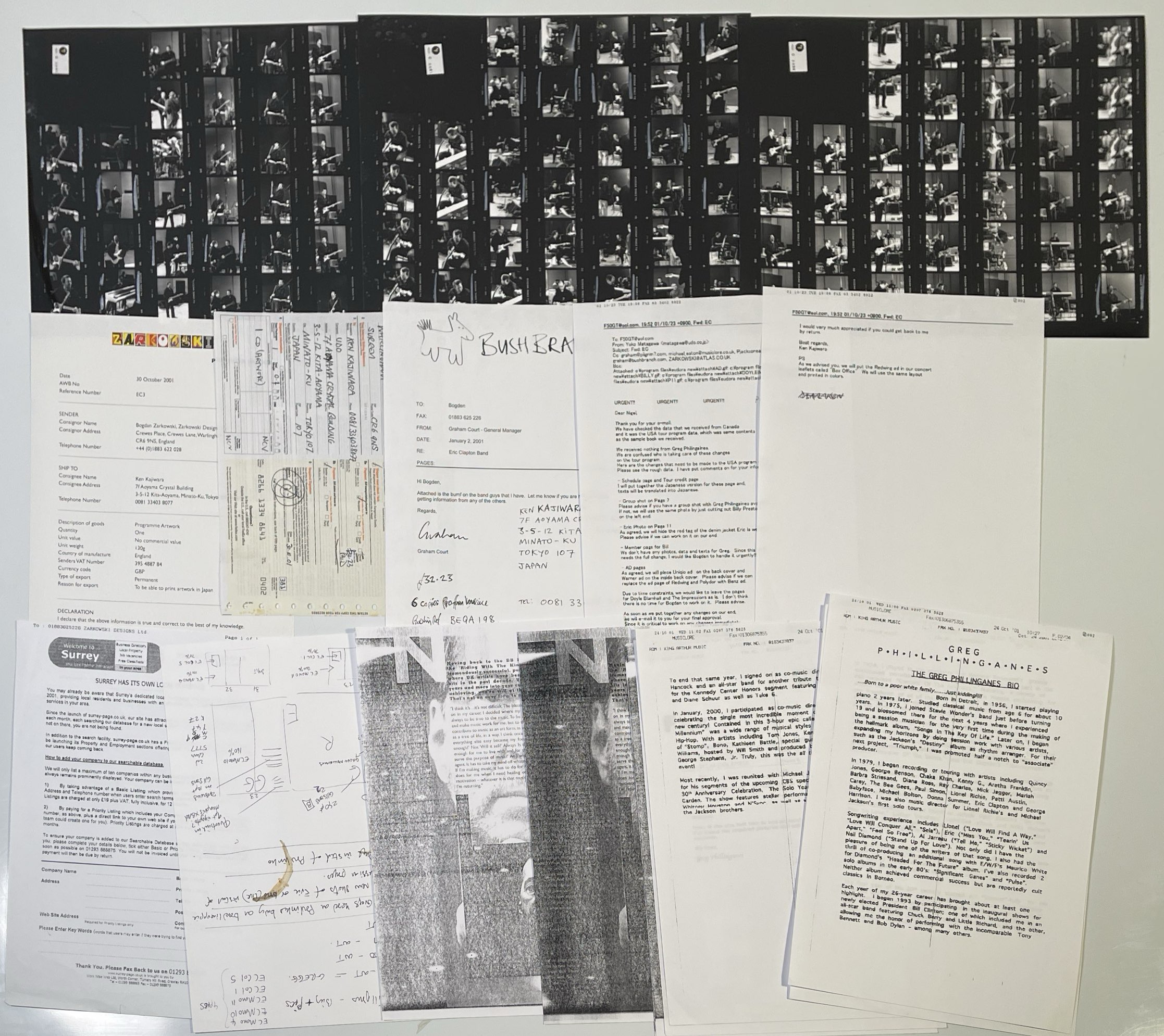 Lot 409 - ERIC CLAPTON - PHOTOS AND CONTACT SHEETS INC