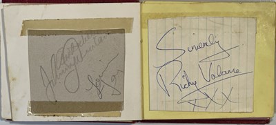 Lot 272 - AUTOGRAPH BOOK WITH LARGE NUMBER OF 1950S / 60S POP AND ROCK N ROLL STARS.