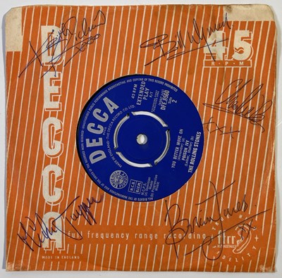 Lot 376 - THE ROLLING STONES - A FULLY SIGNED SLEEVE.