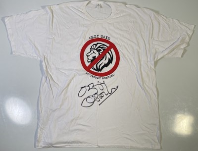 Lot 293 - BLACK SABBATH INTEREST -- OZZY OSBOURNE SIGNED T-SHIRT.