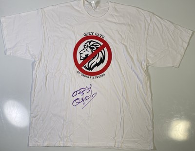 Lot 294 - BLACK SABBATH INTEREST -- OZZY OSBOURNE SIGNED CHARITY T-SHIRT.