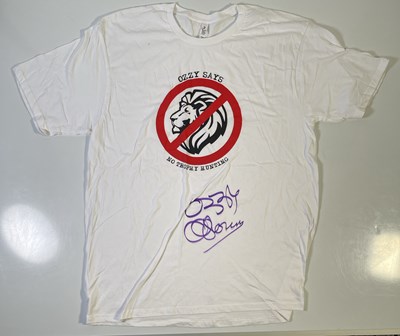 Lot 296 - BLACK SABBATH INTEREST -- OZZY OSBOURNE SIGNED CHARITY T-SHIRT.