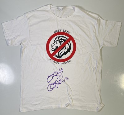 Lot 298 - BLACK SABBATH INTEREST -- OZZY OSBOURNE SIGNED CHARITY T-SHIRT.