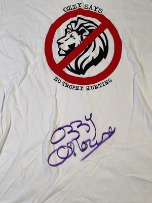 Lot 299 - BLACK SABBATH INTEREST -- OZZY OSBOURNE SIGNED CHARITY T-SHIRT.