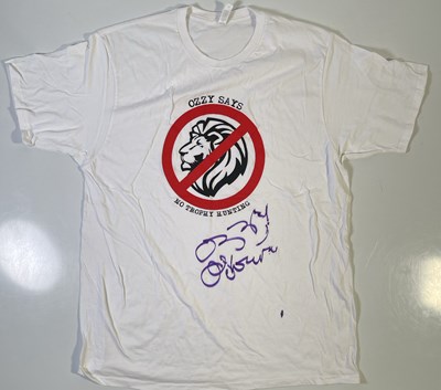 Lot 300 - BLACK SABBATH INTEREST -- OZZY OSBOURNE SIGNED CHARITY T-SHIRT.