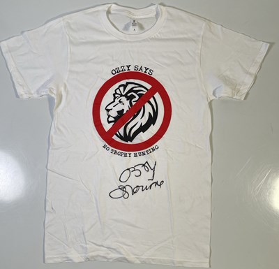 Lot 302 - BLACK SABBATH INTEREST -- OZZY OSBOURNE SIGNED CHARITY T-SHIRT.