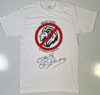 Lot 303 - BLACK SABBATH INTEREST -- OZZY OSBOURNE SIGNED CHARITY T-SHIRT.