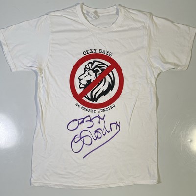 Lot 305 - BLACK SABBATH INTEREST -- OZZY OSBOURNE SIGNED CHARITY T-SHIRT.