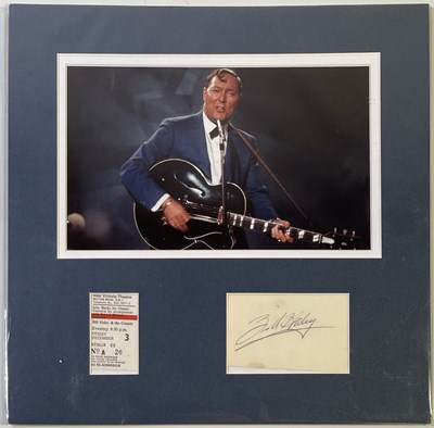 Lot 306 - BILL HALEY - SIGNED PAGE AND TICKET STUB.