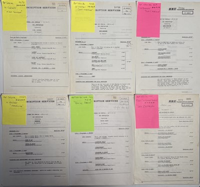 Lot 72 - BBC TRANSCRIPTION DISC - 'POP SPECIAL' CUE SHEETS INC LED ZEPPELIN / SOFT MACHINE.