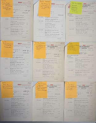 Lot 73 - BBC TRANSCRIPTION DISC CUE SHEETS INC SMALL FACES / THE ACTION / THE ARTWOODS / CREAM.