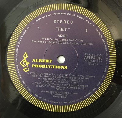Lot 162 - AC/DC - T.N.T. LP (ALBERT PRODUCTIONS - APLPA-016 - 2ND 1977 PRESSING)