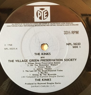 Lot 97 - THE KINKS - ARE THE VILLAGE GREEN PRESERVATION SOCIETY LP (ORIGINAL UK MONO PRESSING - NPL 18233)