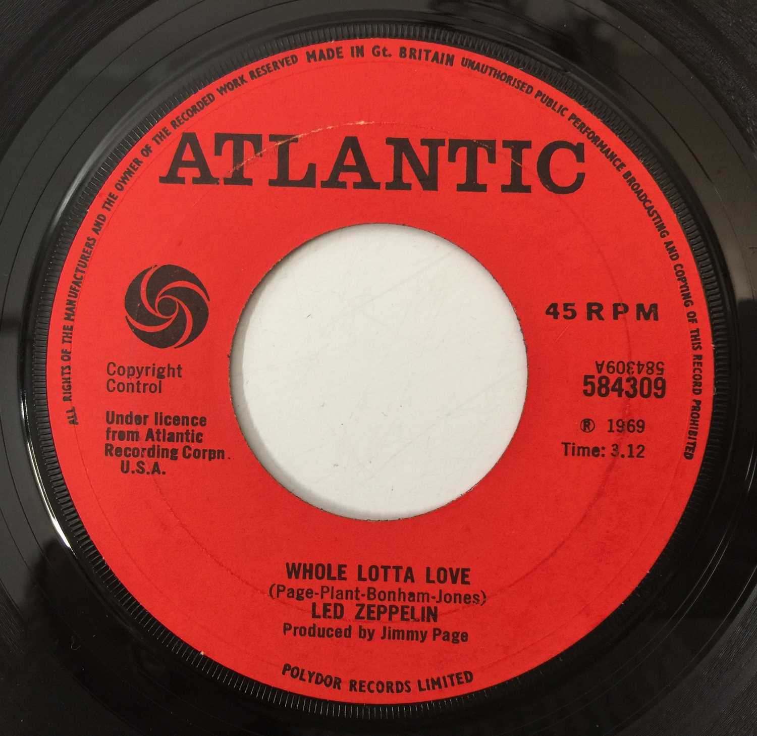 Lot 285 - LED ZEPPELIN - WHOLE LOTTA LOVE 7" (584309 - UK STEREO ORIGINAL)