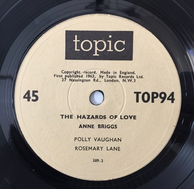 Lot 326 - ANNE BRIGGS - THE HAZARDS OF LOVE 7" EP (UK TOPIC - TOP94)