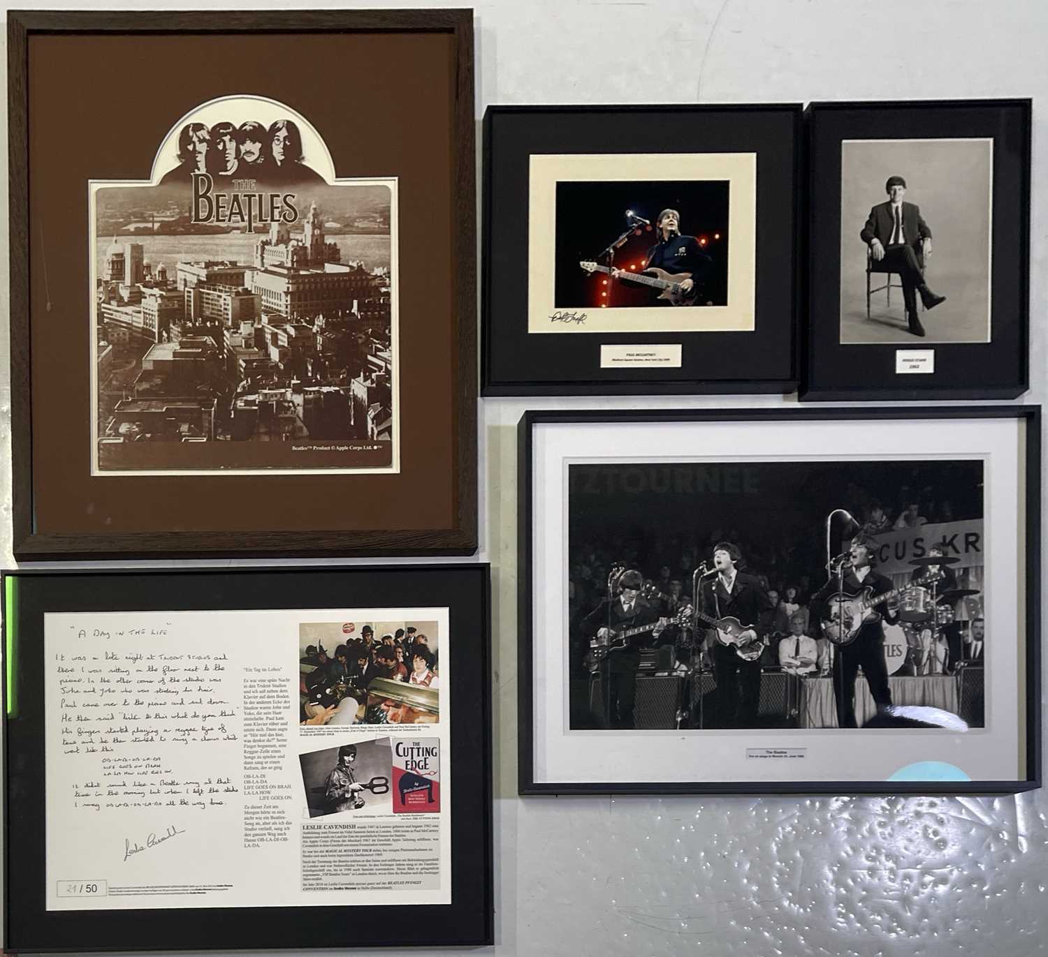 Lot 177 - THE BEATLES - FRAMED PRINTS AND PHOTOGRAPHS.
