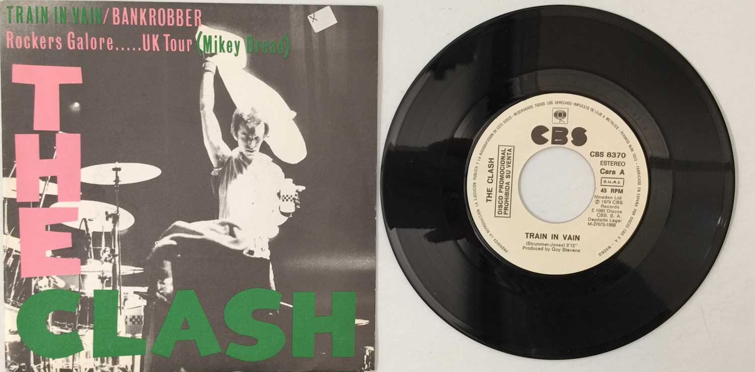 Lot 406 - THE CLASH - TRAIN IN VAIN / BANKROBBER 7" (ORIGINAL SPANISH PROMO - CBS 8370)